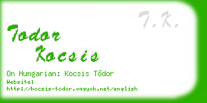 todor kocsis business card